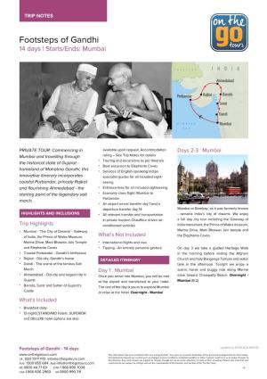 Footsteps of Gandhi 14 Days | Starts/Ends: Mumbai