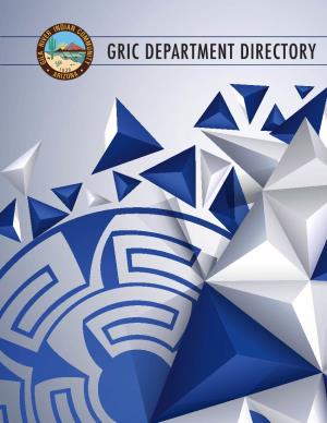 GRIC DEPARTMENT DIRECTORY Quick Reference Page
