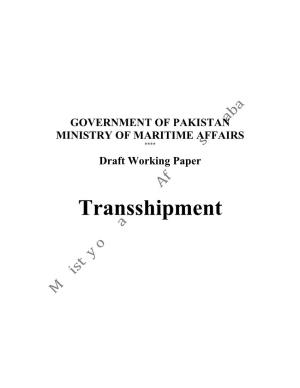 Transshipment by Ministry of Maritime Affairs