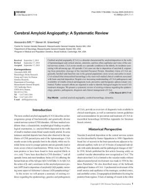 Cerebral Amyloid Angiopathy: a Systematic Review