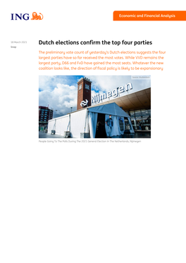 Dutch Elections Confirm the Top Four Parties