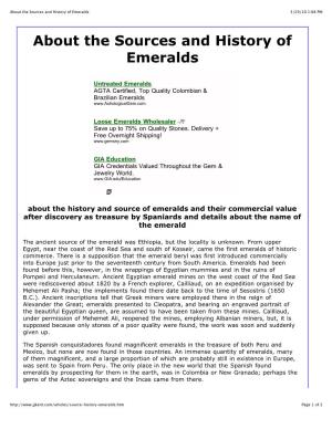 About the Sources and History of Emeralds 3/29/10 1:08 PM