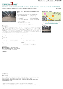 Warehouse / Godown for Rent in Ankurhati, Howrah (P35204348