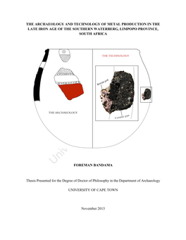 The Archaeology and Technology of Metal Production in the Late Iron Age of the Southern Waterberg, Limpopo Province, South Africa