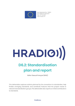 D6.2: Standardisation Plan and Report