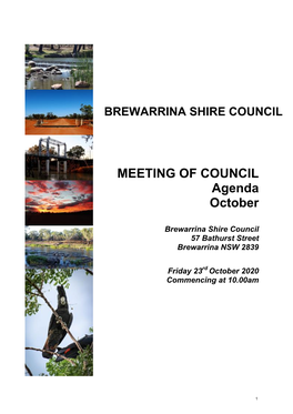 Ordinary Business Council Meeting 23Rd October 2020