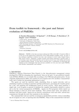 From Toolkit to Framework - the Past and Future Evolution of Phedex