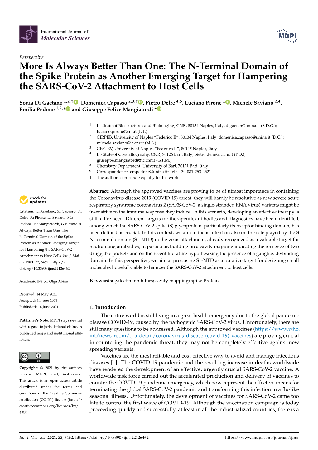 The N-Terminal Domain of the Spike Protein As Another Emerging Target for Hampering the SARS-Cov-2 Attachment to Host Cells