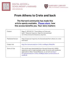 From Athens to Crete and Back