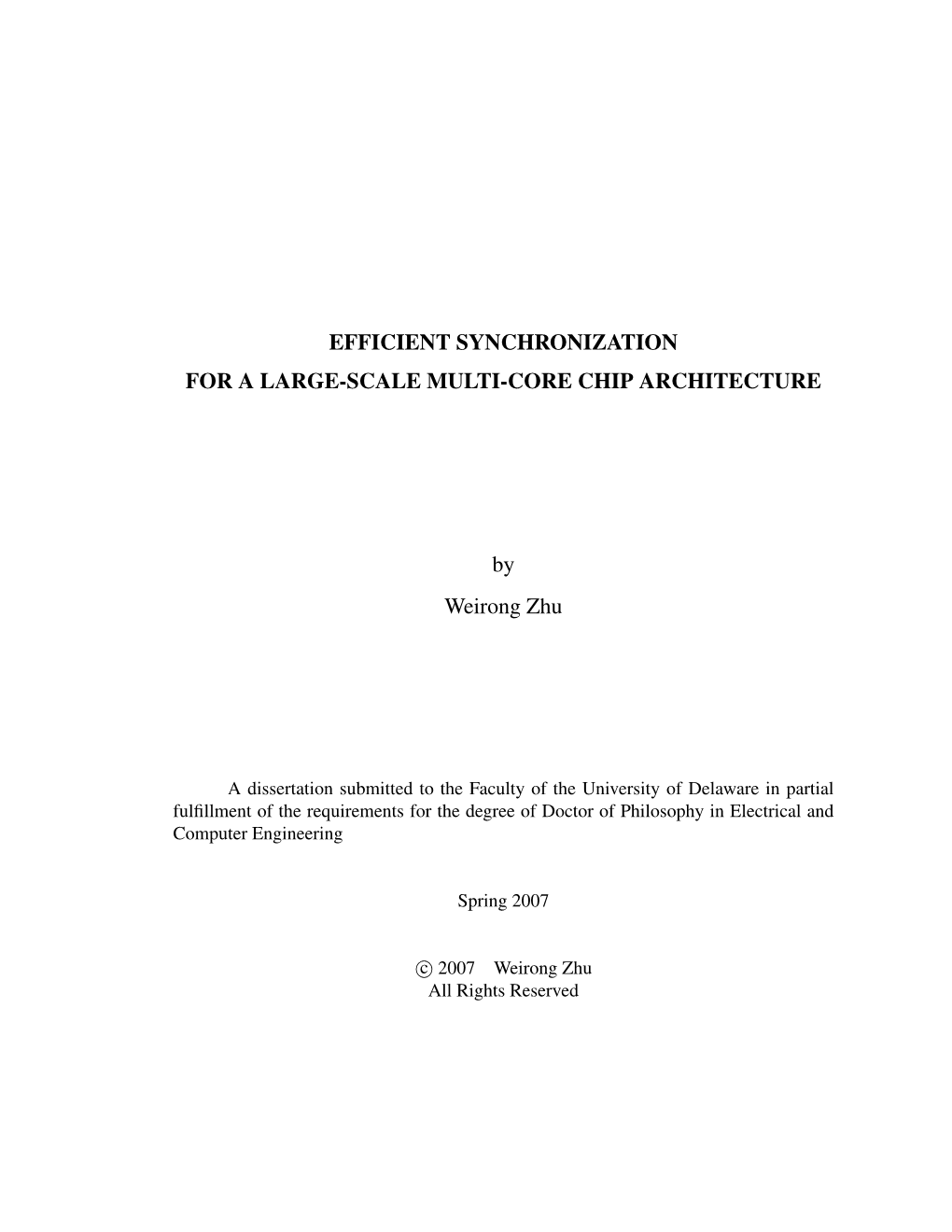 Efficient Synchronization for a Large-Scale Multi-Core Chip Architecture