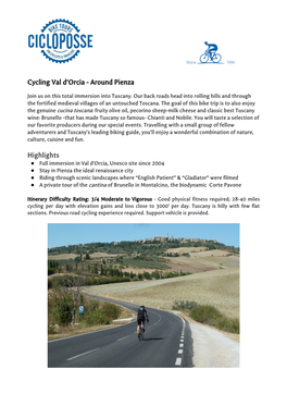 Cycling Val D'orcia