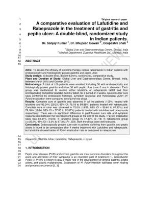 A Comparative Evaluation of Lafutidine and 2 Rabeprazole in The