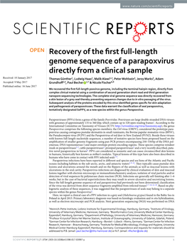 Recovery of the First Full-Length Genome Sequence of a Parapoxvirus Directly from a Clinical Sample