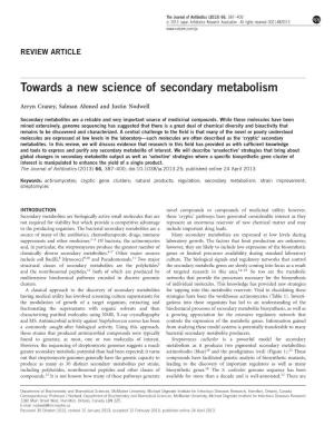 Towards a New Science of Secondary Metabolism