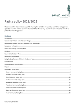 Rating Policy 2021/2022