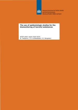 The Use of Epidemiologic Studies for the Biomonitoring of Harmful Substances