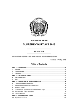 Supreme Court Act 2018