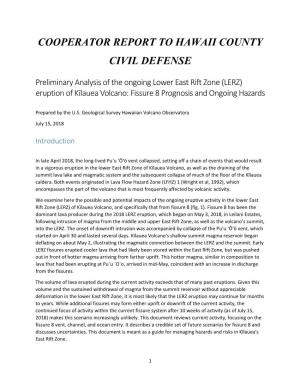 Cooperator Report to Hawaii County Civil Defense