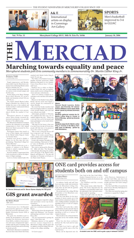 Marching Towards Equality and Peace Mercyhurst Students Join Erie Community Members in Commemorating Dr