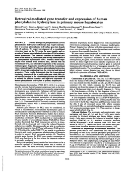 Retroviral-Mediated Gene Transfer and Expression of Human