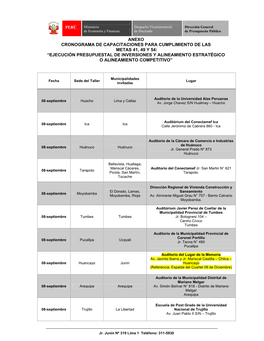 Anexo Cronograma De Capacitaciones Para