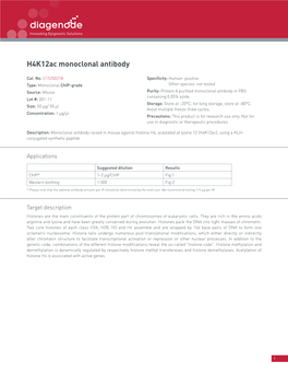 H4k12ac Monoclonal Antibody