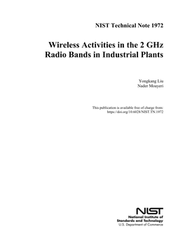 Wireless Activities in the 2 Ghz Radio Bands in Industrial Plants