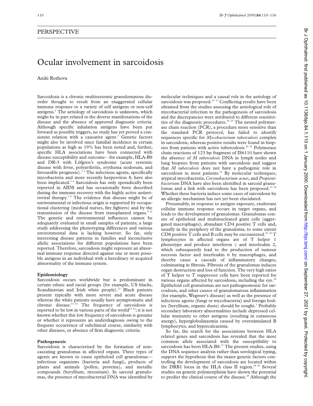 Ocular Involvement in Sarcoidosis