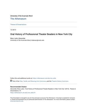 Oral History of Professional Theater Beaders in New York City
