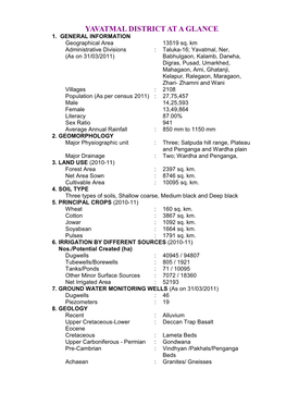 Yavatmal District at a Glance 1