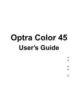 Optra Color 45 User’S Guide