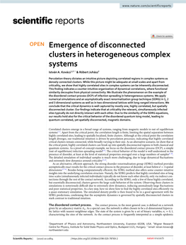 Emergence of Disconnected Clusters in Heterogeneous Complex Systems István A