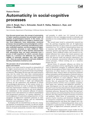 Automaticity in Social-Cognitive Processes