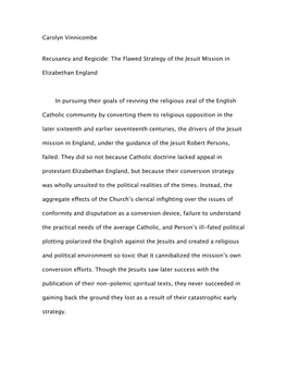 English Jesuit Paper