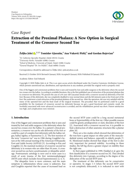 Extraction of the Proximal Phalanx: a New Option in Surgical Treatment of the Crossover Second Toe