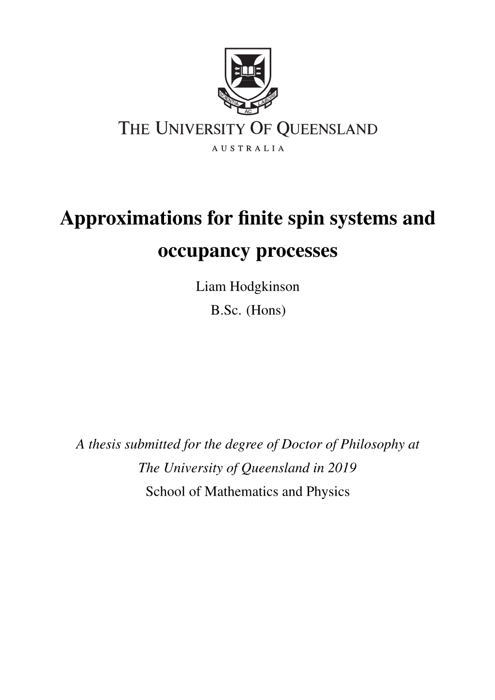 Approximations for Finite Spin Systems and Occupancy Processes