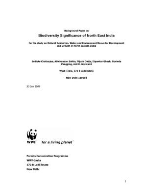 Biodiversity Significance of North East India
