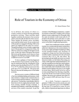 Role of Tourism in the Economy of Orissa