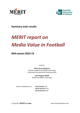 MERIT Report on Media Value in Football