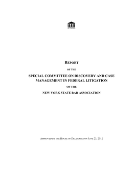 Special Committee on Discovery and Case Management in Federal Litigation