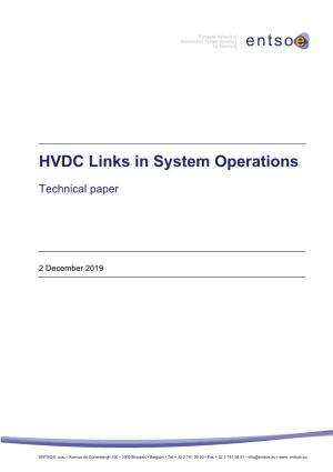 HVDC Links in System Operations