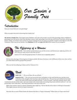 Our Savior's Family Tree