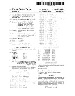 United States Patent (10) Patent No.: US 9,463,201 B2 Alster Et Al