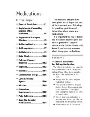 Medications in This Chapter the Medicines That You Have Been Given Are an Important Part H General Guidelines