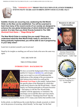 Smoking Gun Proof That Illuminati Planned