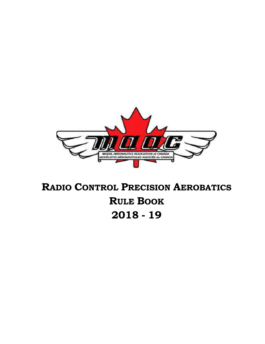 Radio Control Precision Aerobatics Rule Book 2018 - 19