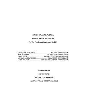 CITY of ATLANTIS, FLORIDA ANNUAL FINANCIAL REPORT For