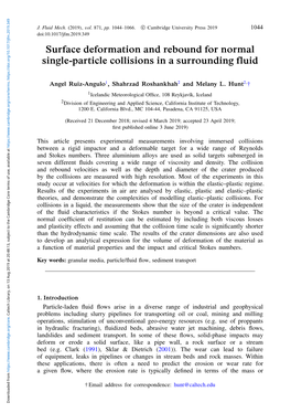 Surface Deformation and Rebound for Normal Single-Particle Collisions in a Surrounding ﬂuid