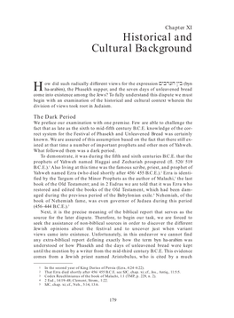 Historical and Cultural Background