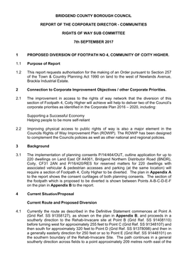 Proposed Diversion of Footpath No 4, Community of Coity Higher PDF 94